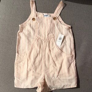 Old Navy Kids Light Pink Striped Overalls